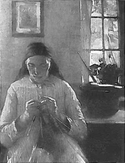 Knitting Woman in Dachau by Lovis Corinth